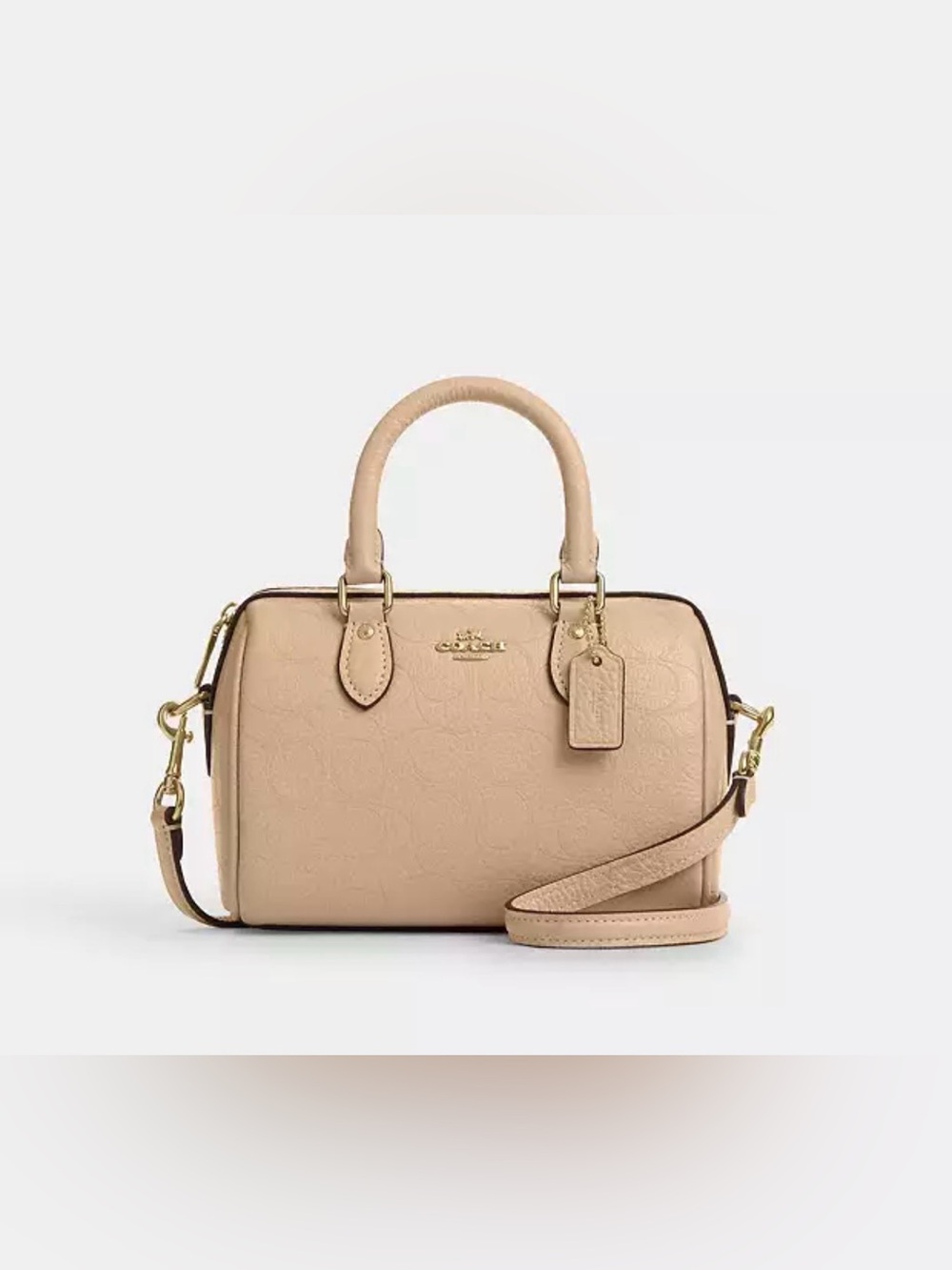 Coach Pebbled Leather Satchel in Blush Pink with Gold Hardware